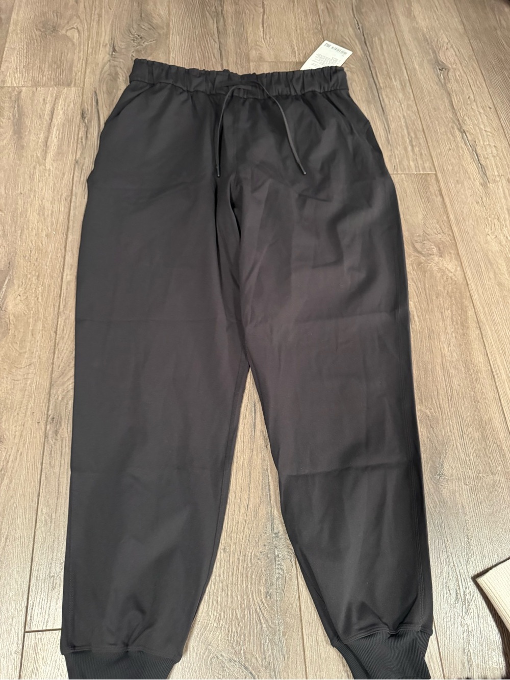 Black Casual Drawstring Jogger Pants